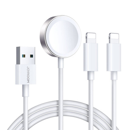 Joyroom 3-in-1 cable USB-A magnetic charger - Lightning 1.2m (Λευκό) (S-IW007)